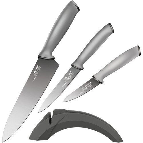 Набор ножей Rondell Kroner RD-459 (3пр) с точилкой (промо) стальной