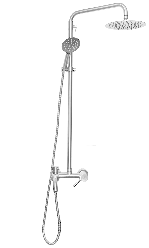Душевая стойка Wisent W3552А со смесителем, круглым тропическим душем и лейкой из нержавеющей стали