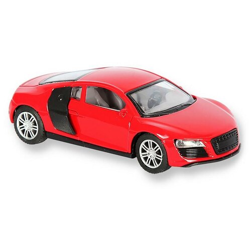 Металлическая инерционная машинка Audi R8 (масштаб 1:43), цвет: красный