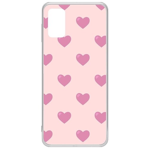 Чехол-накладка Krutoff Clear Case Женский день - Пурпурные сердца для Samsung Galaxy M51 (M515)