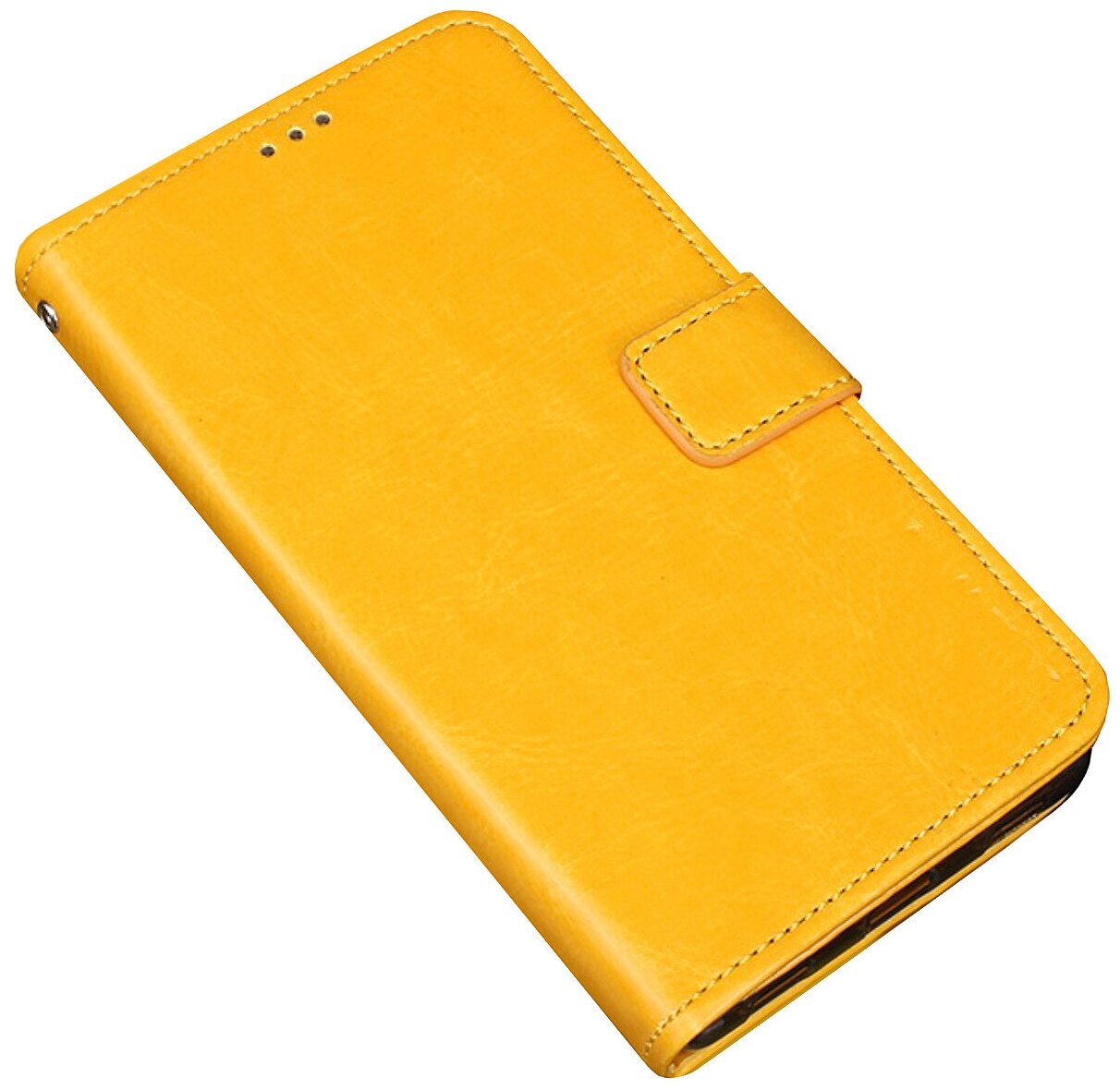 Чехол-книжка MyPads для Nokia Lumia 630 /636 Dual sim из качественной импортной кожи с подставкой застежкой и визитницей желтый
