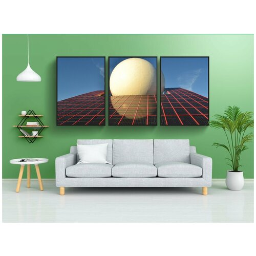 фото Набор модулных постеров для интерьера "футуроскоп, фотоэлектрические панели, солнечные панели" 60x90 см. в тубусе, без рамки lotsprints