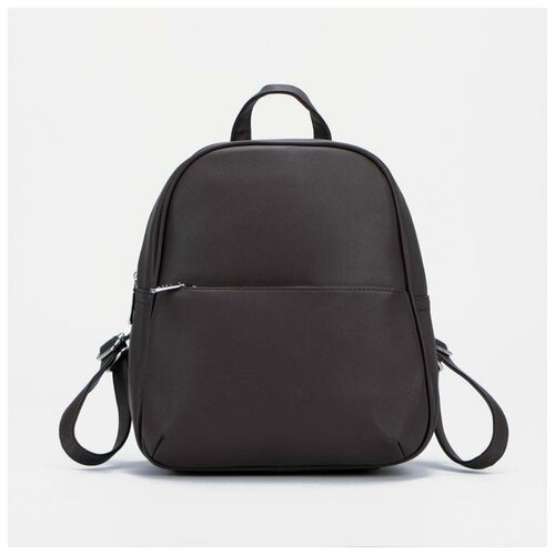 фото Рюкзак, отдел на молнии, 2 наружных кармана, цвет коричневый нет бренда