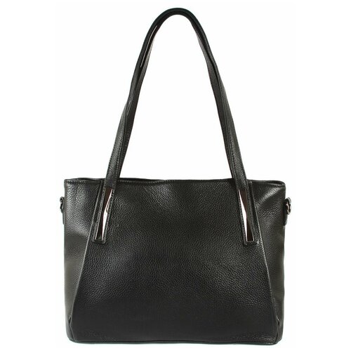 фото Сумка/сумка женская/сумка женская натуральная кожа/meyninger/св20203/черный/модель шоппер/вмещает формат а4