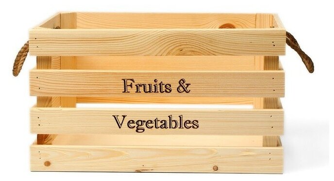 Ящик для овощей и фруктов, 40 × 30 × 20 см, деревянный - фотография № 5