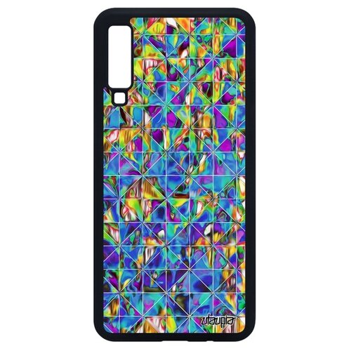фото Красивый чехол на смартфон // galaxy a7 2018 // "плиточный мотив" треугольник орнамент, utaupia, цветной