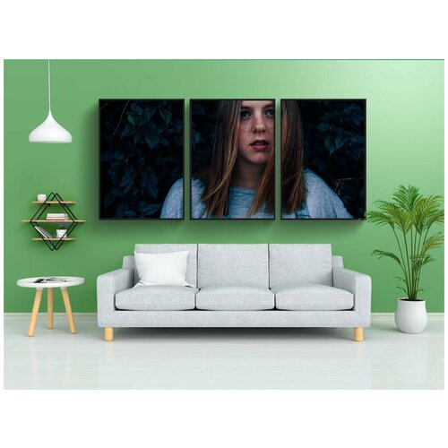 фото Набор модулных постеров для интерьера "красивая, женский пол, девочка" 60x90 см. в тубусе, без рамки lotsprints