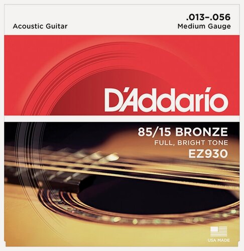 Изображение товара EZ930 AMERICAN BRONZE 85/15 Струны для акустической гитары Medium 13-56 D`Addario