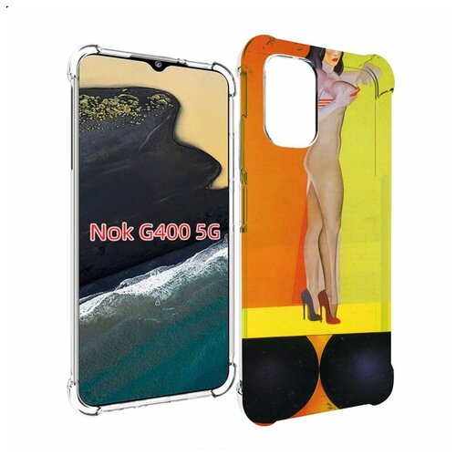 Чехол MyPads девушка на шарах женский для Nokia G400 5G задняя-панель-накладка-бампер
