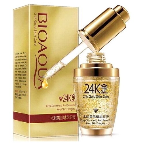 Сыворотка с частицами золота и гиалуроновой кислотой BioAqua 24K Gold Skin Care, 30 мл.