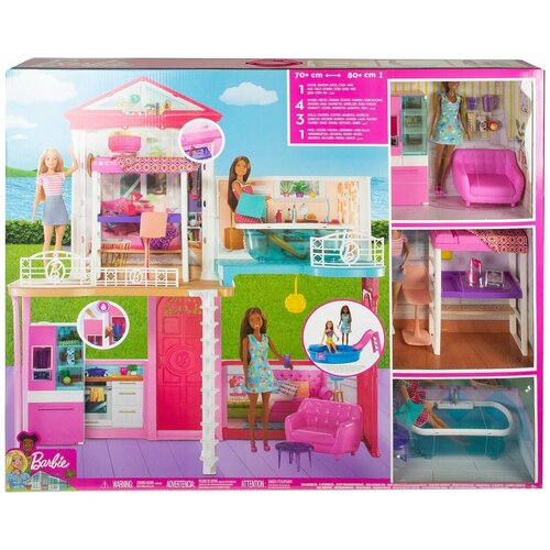 фото Набор игровой barbie дом+куклы +аксессуары, glh56 mattel