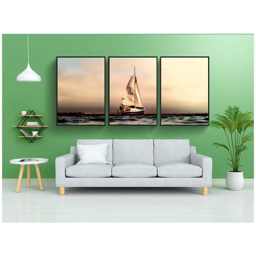 фото Набор модулных постеров для интерьера "калифорния, панорама, море" 60x90 см. в тубусе, без рамки lotsprints