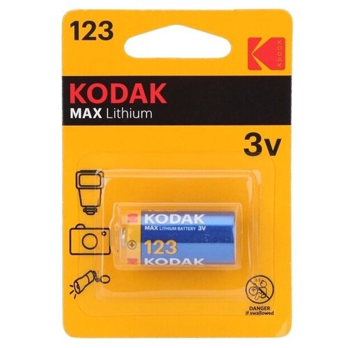 Батарейка Kodak MAX CR123A Lithium 1шт батарейка tekcell cr123a tc lithium cr123a 50 штук