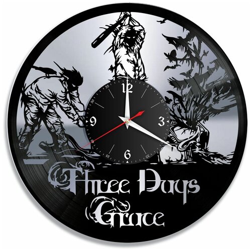 фото Настенные часы redlaser группа three days grace, серебро, из винила №1 vc-10835-2