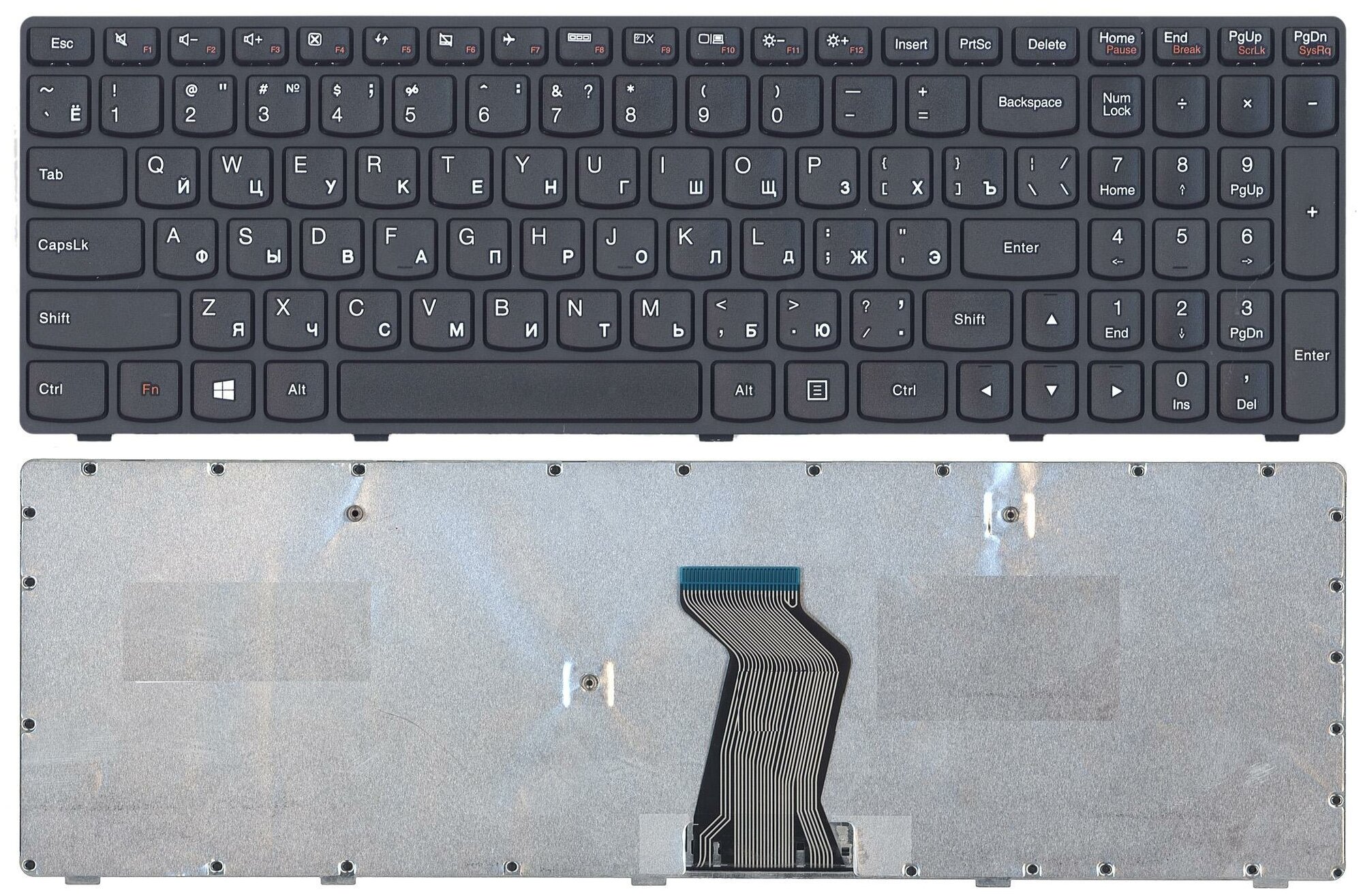 Клавиатура для ноутбука Lenovo G500 черная с черной рамкой версия 1 810₽