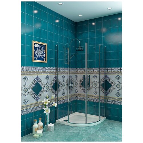 Душевое ограждение EvaGold JY 047, полукруглое, без поддона, 90х90