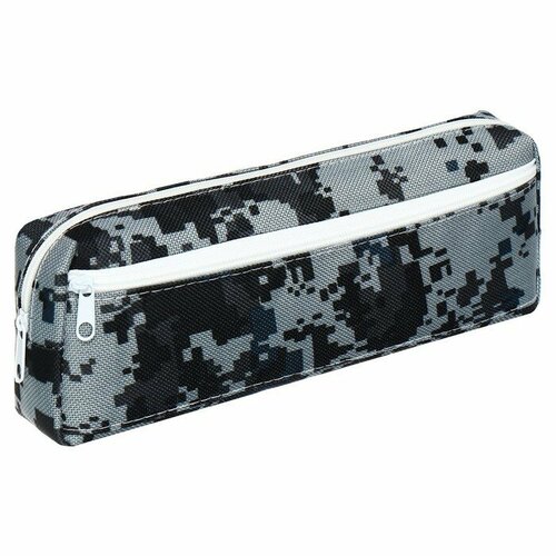 Пенал школьный на молнии Calligrata Миллитари 2 отделения серый 711₽