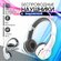 Беспроводные светящиеся наушники с MP3 плеером и FM радио белые б...
