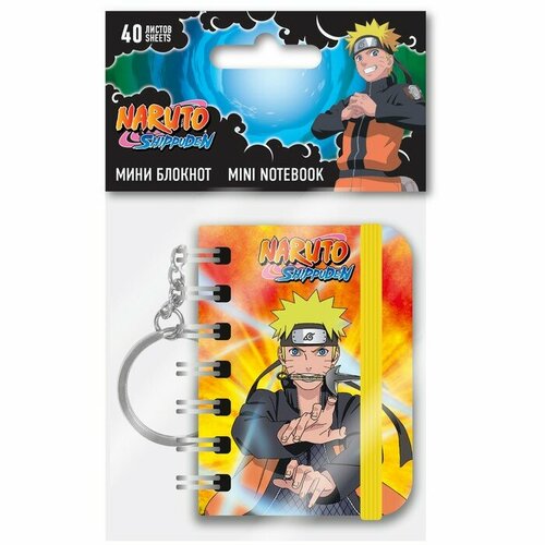 Naruto Блокнот 65 х 48мм 40 листов в клетку на гребне Naruto с брелоком 470₽
