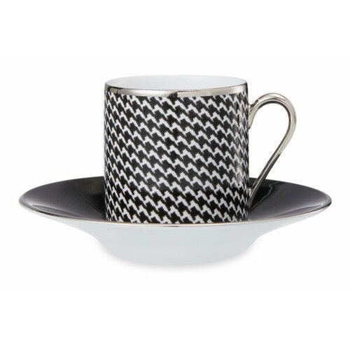 Чашка кофейная с блюдцем Legle Гусиная лапка 90 мл фарфор черная 20100₽