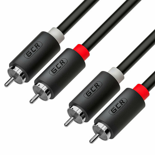 GCR Кабель 0.5m аудио 2 х RCA / 2 х RCA , черный, GCR-54122 Greenconnect GCR-54122 кабель gcr gcr vm2 gcr 51862