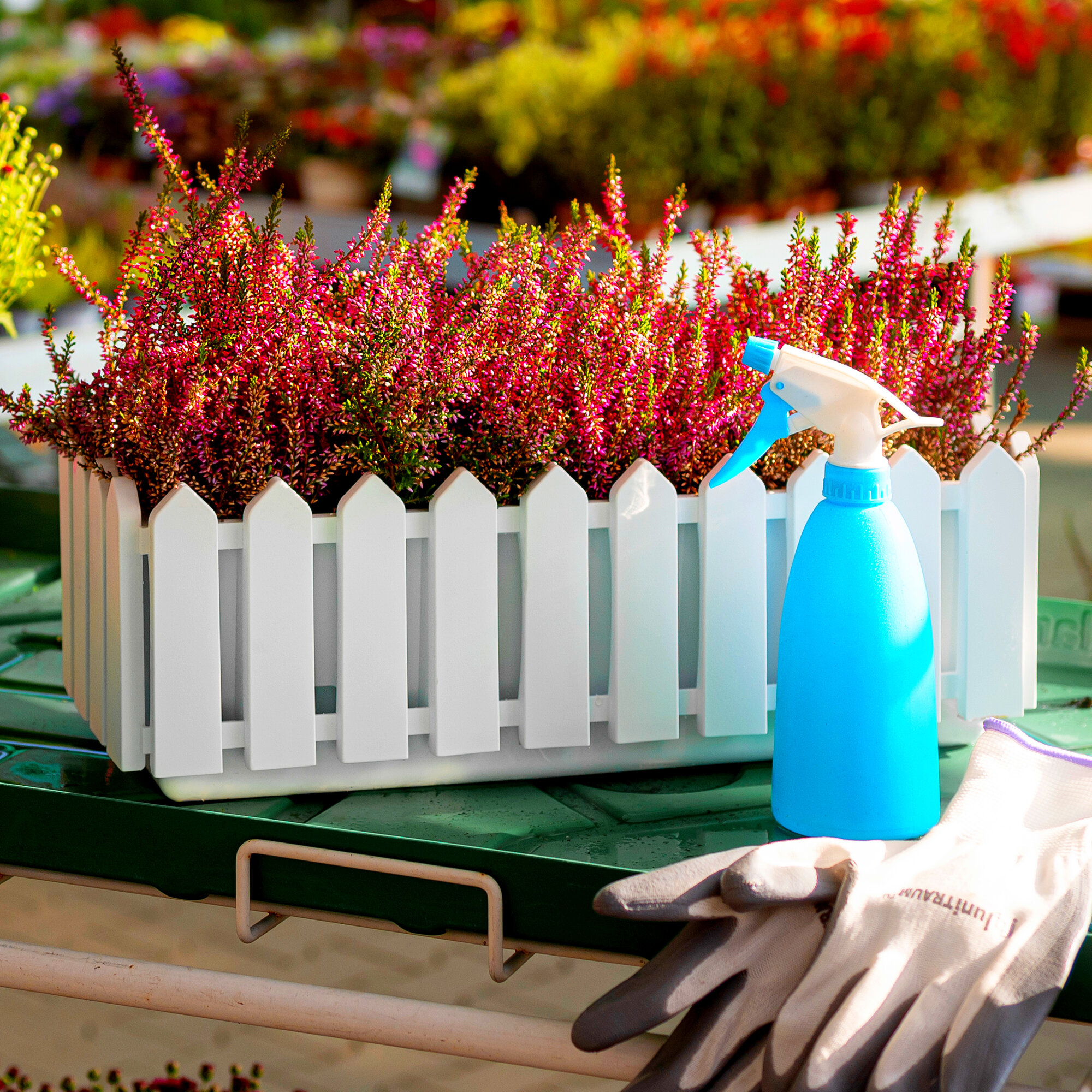 Балконные ящики для цветов и растений Ящик с поддоном Лардо желтый - фото №7