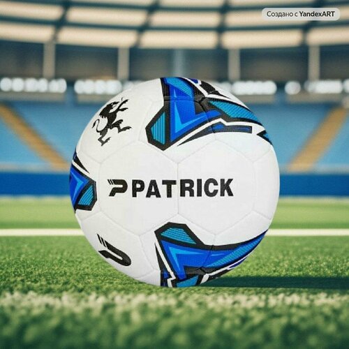 футбольный мяч 5 синий оранжевый Мяч футбольный Patrick №5 белый/синий