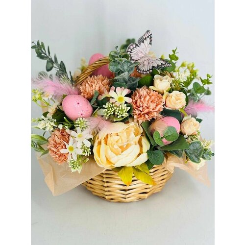 Пасхальная композиция из искусственных цветов 4580₽