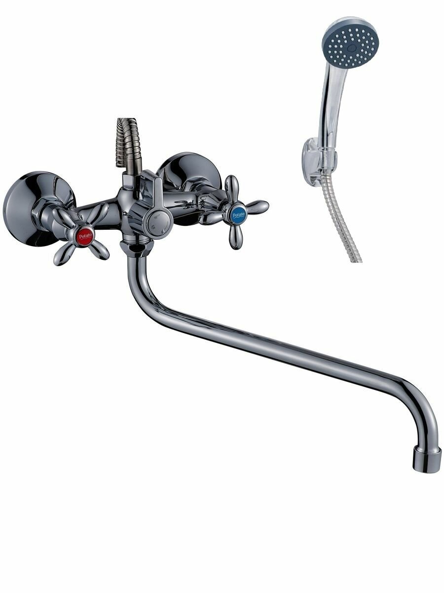 фото Смеситель для раковины (умывальника) Potato P2363, вентильный