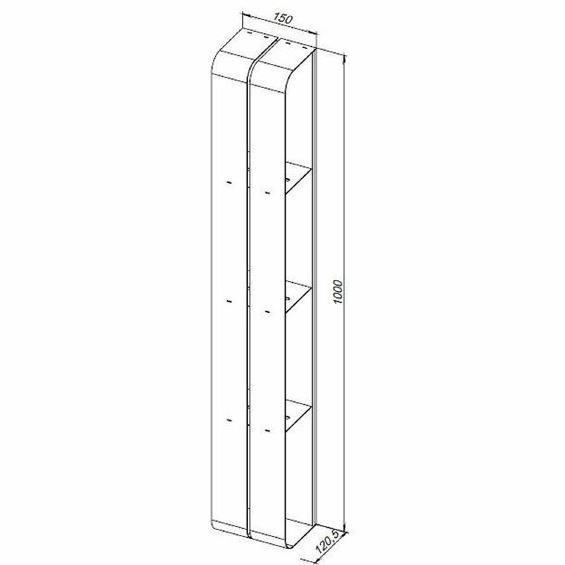 Полка Магнум 15x100 белая матовая, вертикальная