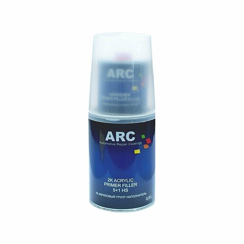 ARC HS 5+1 Acrylic Primer Filler Грунт наполнитель автомобильный акриловый (серый) 0,8 л. с отвердителем 0,16 л. и мерным стаканом