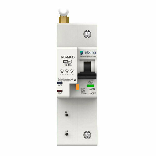 Умный автоматический выключатель Sibling Smart Home Powerswitch-A16 1P 3 кА на DIN-рейку