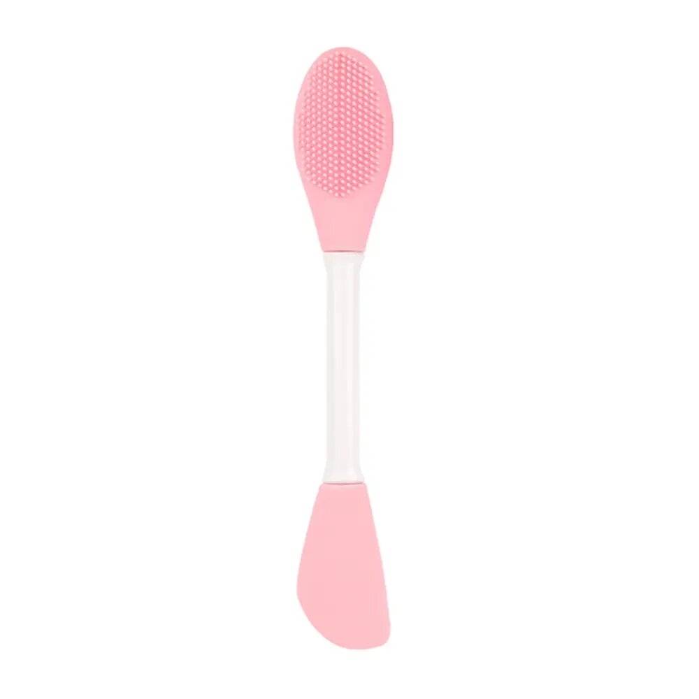 Щётка-лопатка силиконовая для умывания, масок, кремов, массажа лица от Kinsey Beauty розовый цвет