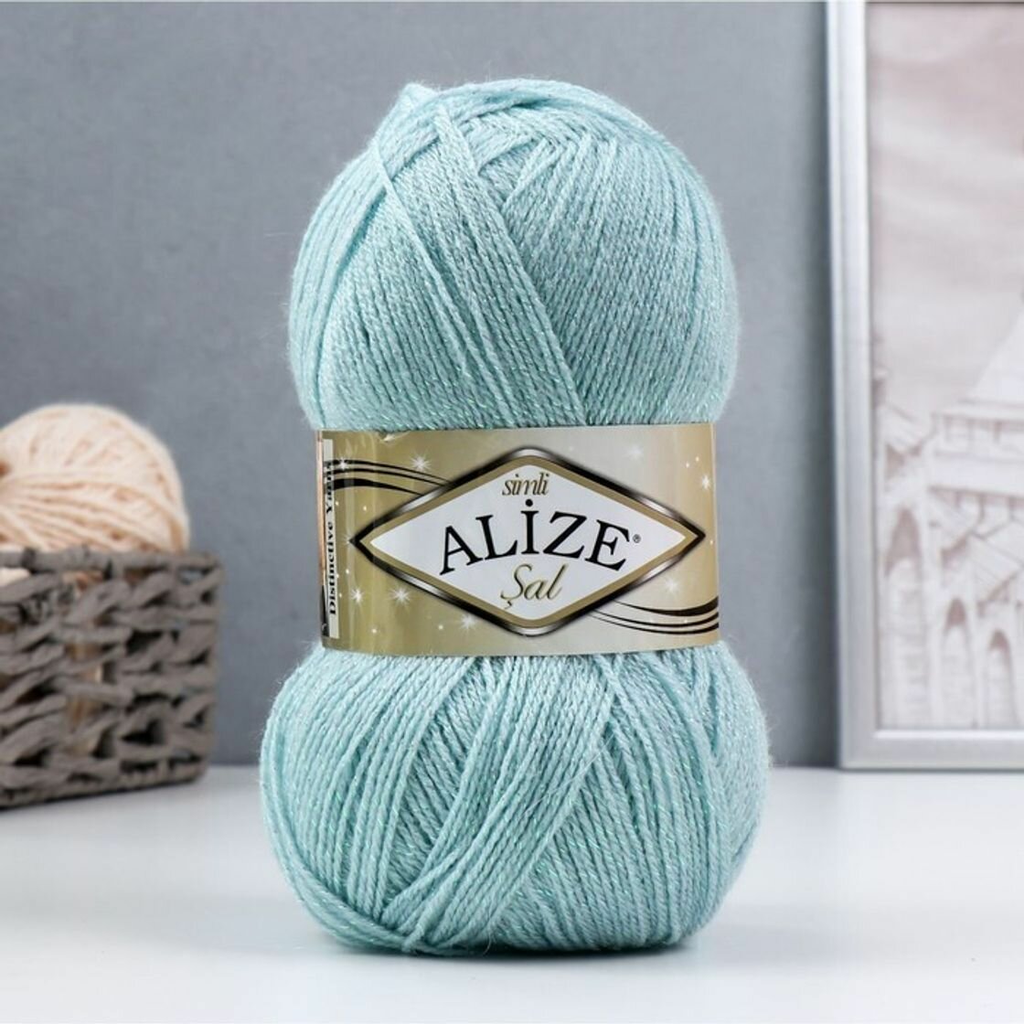 Пряжа Сал Симли Ализе, Sal Simli Alize (114), 100г, 460м, 95% акрил, 5% люрекс (2 шт.)