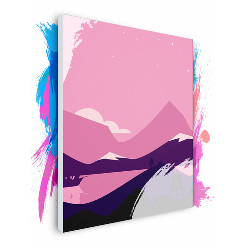 Картина по номерам на холсте Фиолетовый пейзаж Минимализм, 90 х 120 см картина по номерам на холсте пейзаж с психеей и юпитером пауль бриль 90 х 120 см