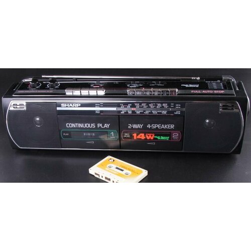 Кассетная магнитола SHARP WQ-T267BK двухкассетник 2599000₽