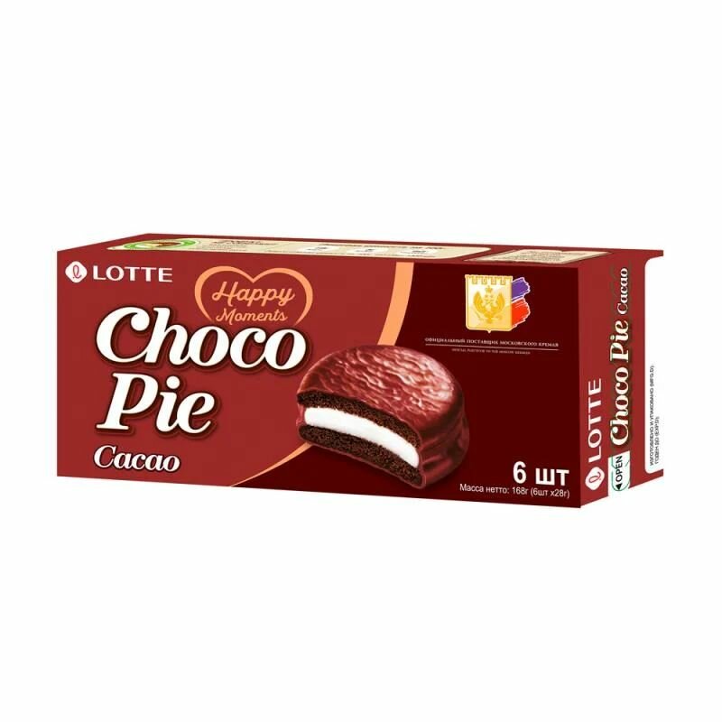 Печенье прослоенное глазированное Choco Pie, какао, 168 г х 3 шт.