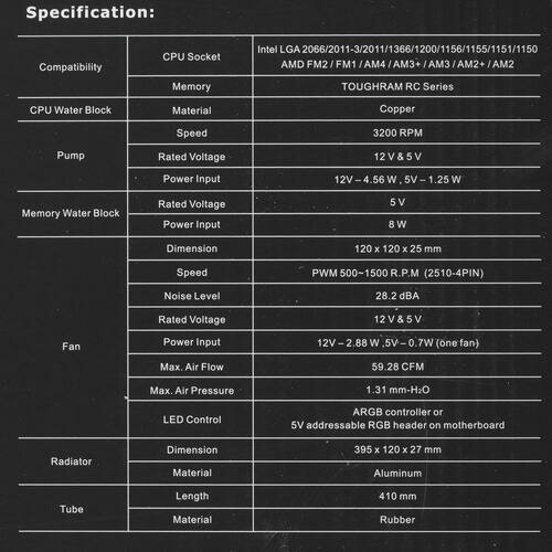 Система охлаждения жидкостная Thermaltake CL-W290-PL12SW-A LGA 2066/20113/2011/1366/1200/115x/FM2/FM1/AM4/AM3/+/AM2/+ (120mm, 500-1500 RPM, - фото №11