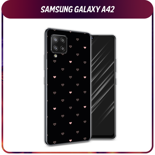 Силиконовый чехол на Samsung Galaxy A42 / Самсунг Галакси A42 Чехол с сердечками силиконовый чехол на samsung galaxy a42 самсунг галакси a42 сочные булочки прозрачный