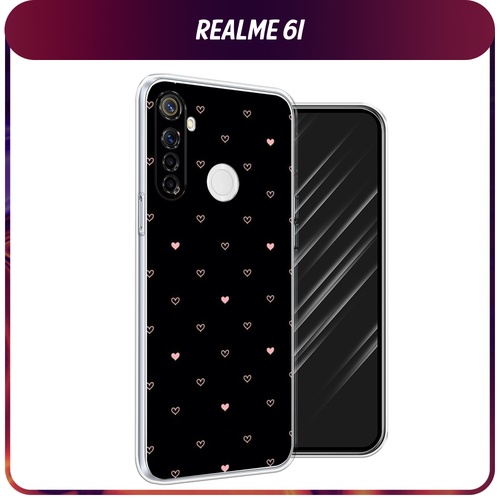 Силиконовый чехол на Realme 6i / Реалми 6i Чехол с сердечками силиконовый чехол на realme 6i реалми 6i стекло в душе