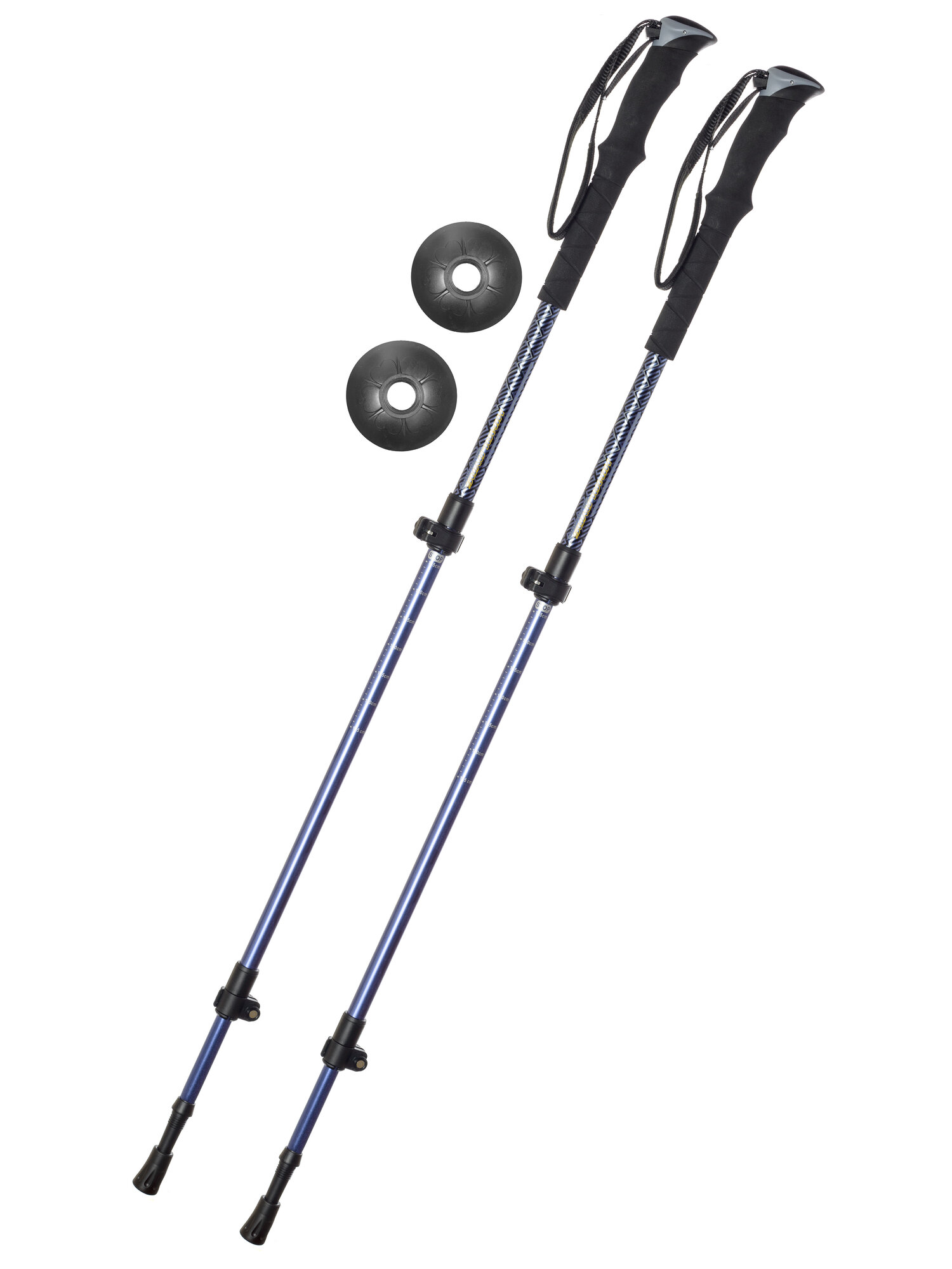 Палки для скандинавской ходьбы треккинговые Tech Team Himalayas Blue 105-135 см, трехсекционные телескопические алюминиевые