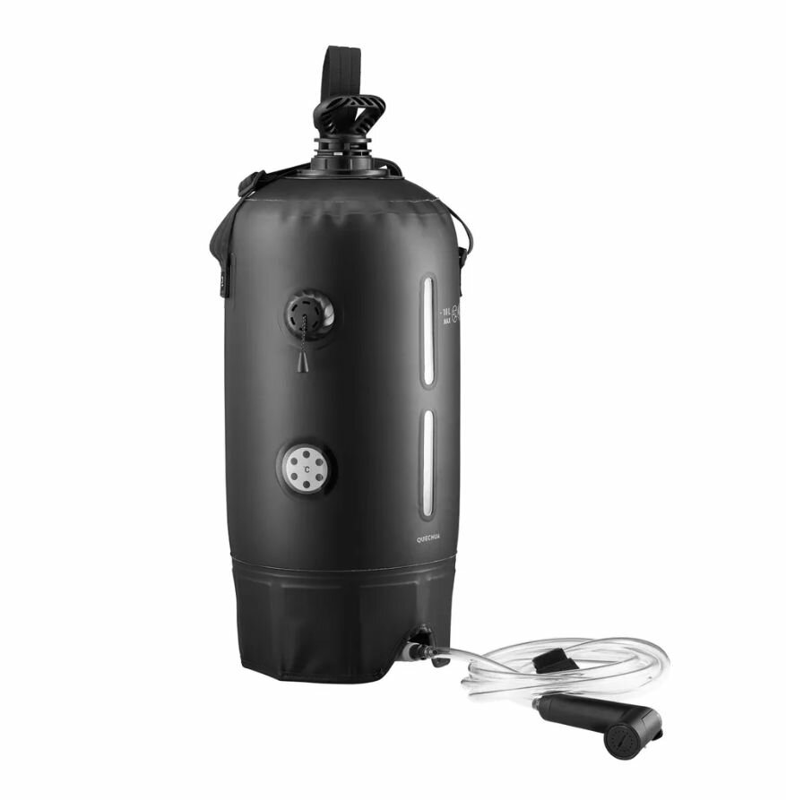 фото Солнечный душ Quechua для кемпинга, с водой под давлением, 10л