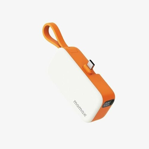 Портативное зарядное устройство Momax 1-Power Mini 3 в 1 Battery Pack with USB-C Plug 5000mAh 20W - Orange 3619₽