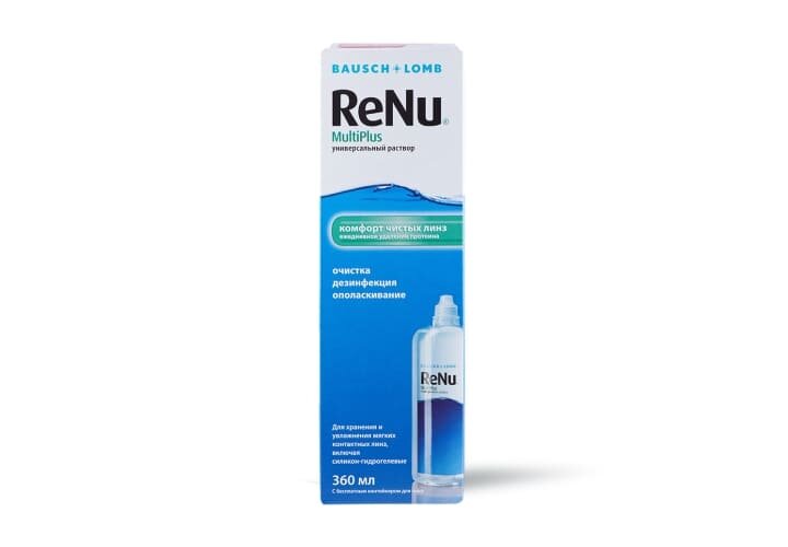 Раствор для контактных линз универсальный BAUSCH&LOMB Renu MultiPlus 360 мл (+контейнер) — фото 1