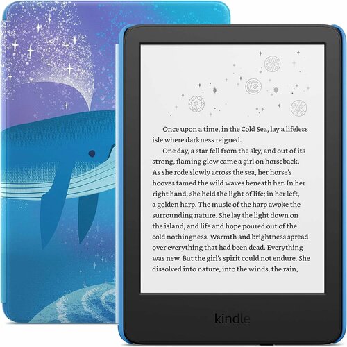 Электронная книга Amazon Kindle 11 Kids 2022 16 Гб Space Whale черный, синий, голубой