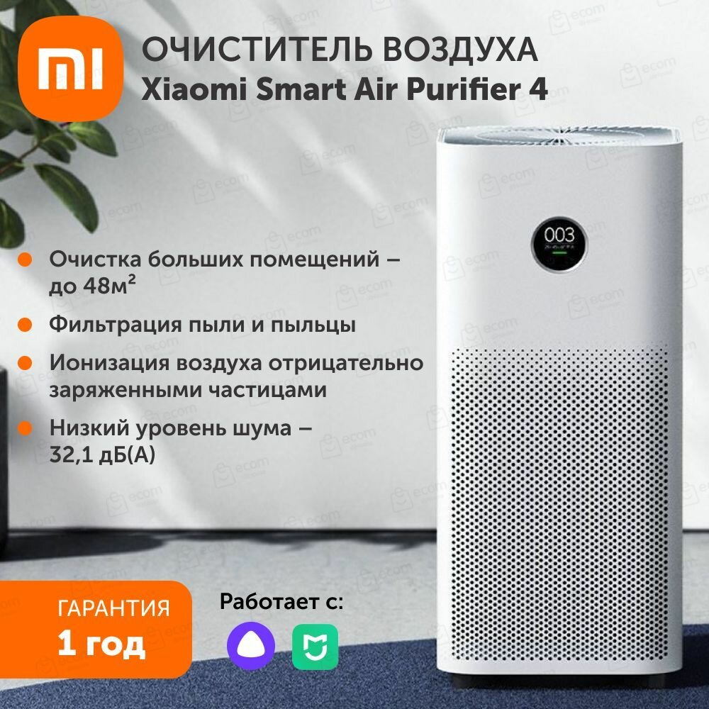 Очиститель воздуха Xiaomi Mijia Smart Air Purifier 4 AC-M16-SC (CN) белый