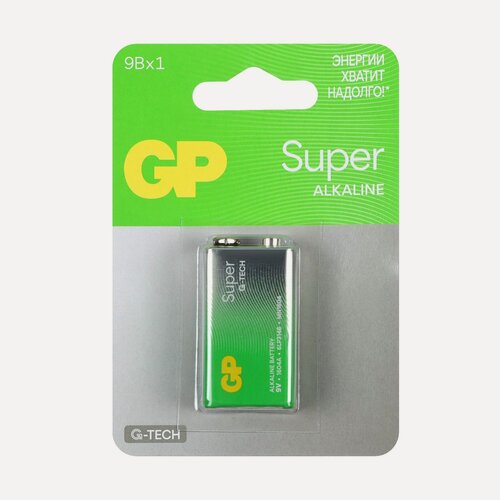 Изображение товара Батарейка алкалиновая GP Super, 6LR61 (6LF22, MN1604)-1BL, 9В, крона, блистер, 1 шт.