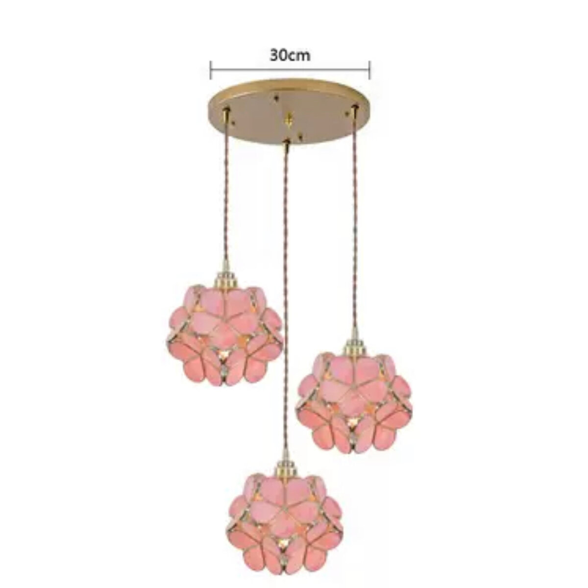 Светильник Fiorellini (3 плафон/ круглая платформа/ цвет розовый)