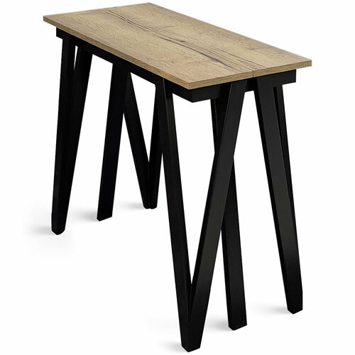 Раздвижной стол-консоль VECTOR W2.4 дуб галифакс табак / антрацит