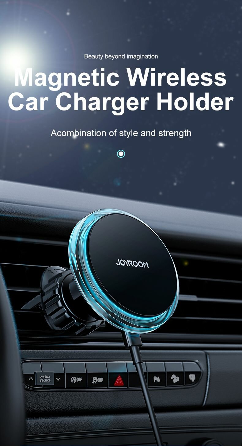 Автомобильный держатель с беспроводной зарядкой JOYROOM ZS291B, черный